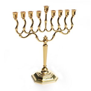 חנוכיה מיני דגם טוהר ציפוי זהב 21 ס"מ