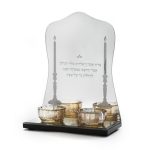 פמוטי שבת קריסטל גב מראה/ברכה מוכסף/ענבר 20 ס"מ