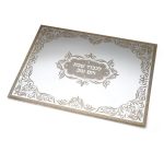 מגש חלה מראה לכבוד שבת קודש מוזהב 35/25 ס"מ