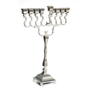 חנוכייה בארוק ציפוי כסף 70 ס"מ