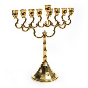 חנוכיה ציפוי זהב 28 ס"מ