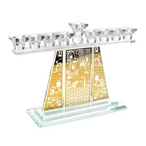 חנוכיה קריסטל/ירושלים 26 ס"מ