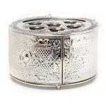 קערה לפסח 3 קומות פ.ציון ציפוי כסף קוטר 40 ס"מ